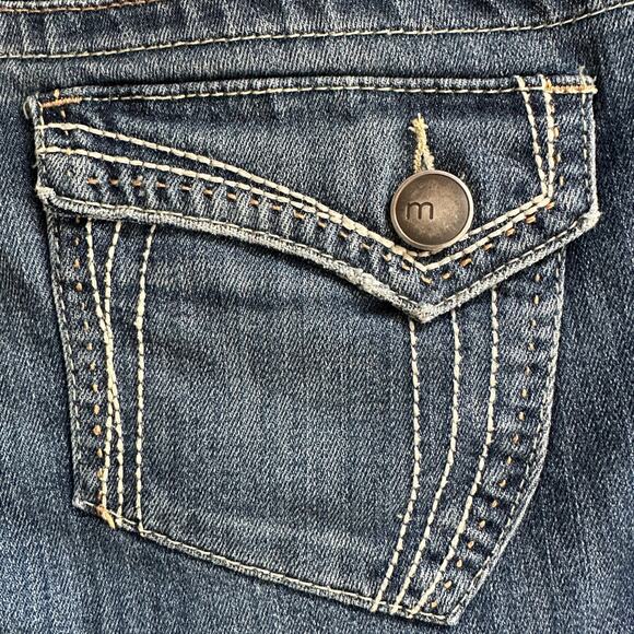 Maurices Capri Jeans Medium Blue Denim Low Rise Button Pockets Grunge Preppy Sz9 - Picture 7 of 11